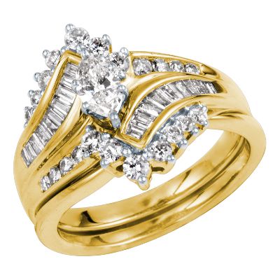 1ct TW Diamond Engagement Ring Set