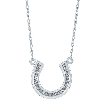 1/10ct TW Diamond Horseshoe Pendant