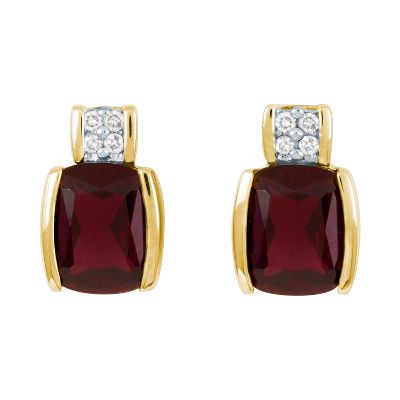Cushion Cut Garnet Earrings