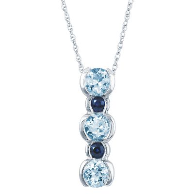 Round Aquamarine Pendant
