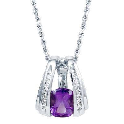 Cushion Cut Amethyst Pendant