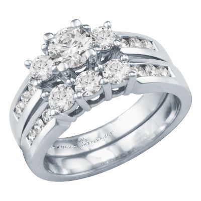 1 1/2ct TW Diamond Engagement Ring Set, GIA® Graded