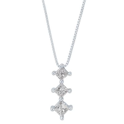 1/2ct TW Three-Diamond Stick Pendant