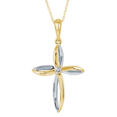 .03ct TW Diamond Cross Pendant