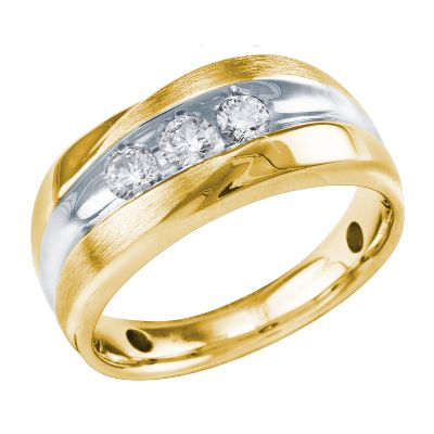 1/2ct TW Men's Three-Diamond Ring