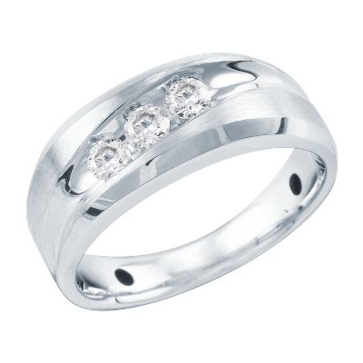 1/2ct TW Men's Three-Diamond Ring