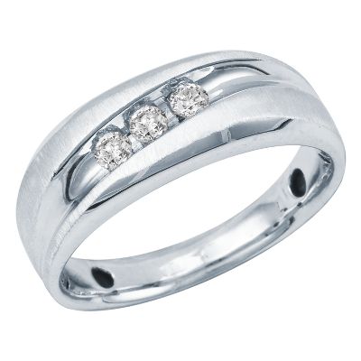 1/4ct TW Men's Three-Diamond Ring