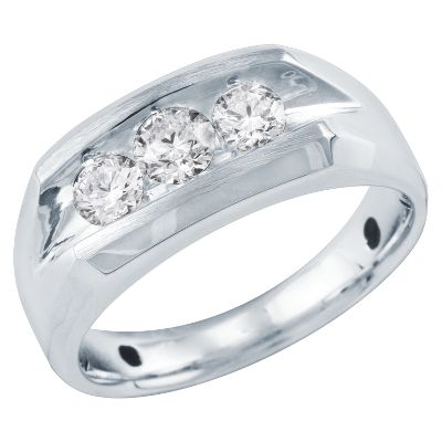 1ct TW Men's Three-Diamond Ring