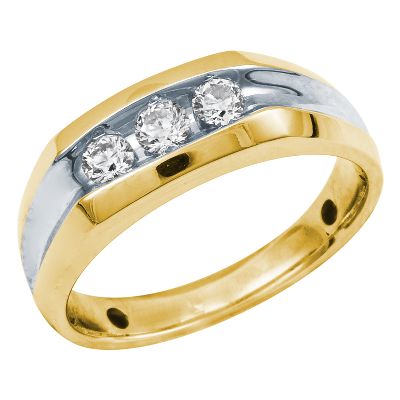 1/4ct TW Men's Three-Diamond Ring