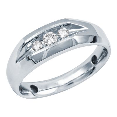 1/4ct TW Men's Three-Diamond Ring