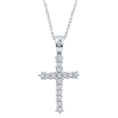 1/4ct TW Diamond Cross Pendant