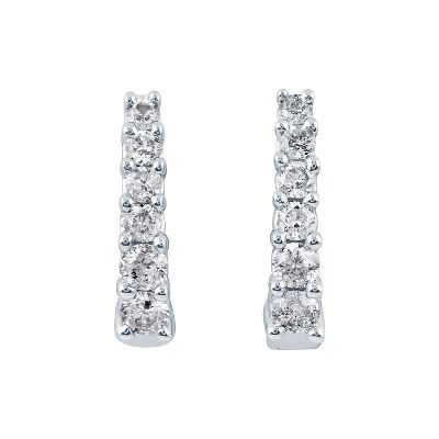 1/4ct TW Hoop Diamond Earrings