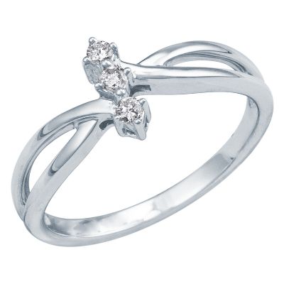 1/10ct TW Three-Diamond Bypass Ring