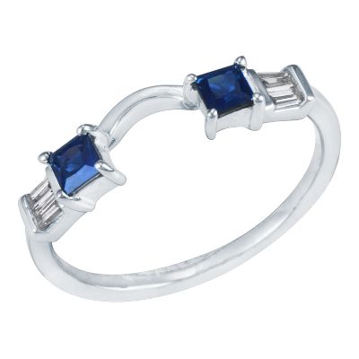 .08ct TW Diamond & Sapphire Solitaire Ring Wrap