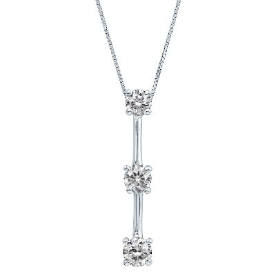 1/2ct TW Three-Diamond Stick Pendant