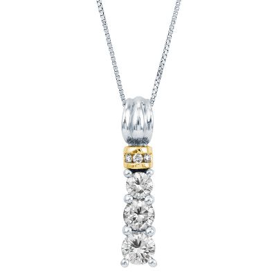 3/4ct TW Three-Diamond Pendant