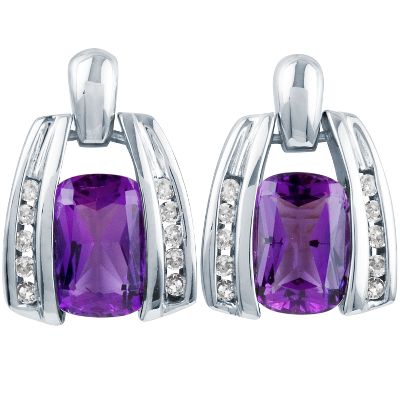 Cushion Cut Amethyst Earrings