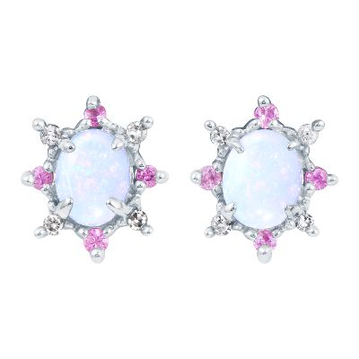Oval Opal Earrings