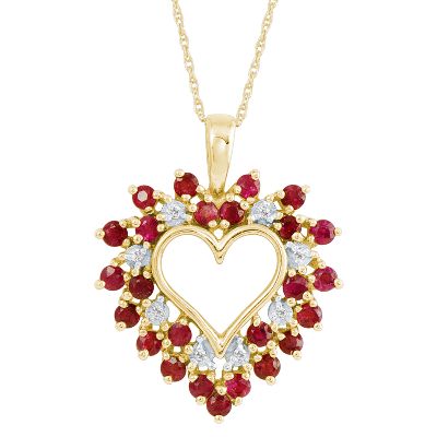 Heart-Shaped Ruby Pendant