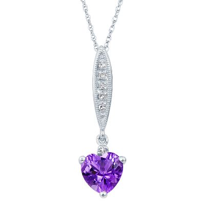 Heart-Shaped Amethyst Pendant