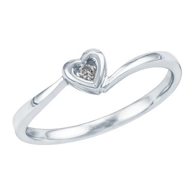 .02ct TW Diamond Heart Ring