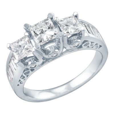 2ct TW Three-Diamond Anniversary Ring