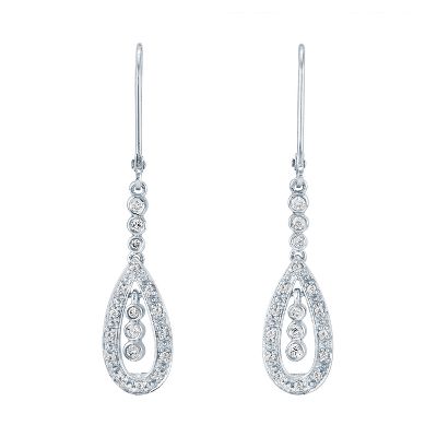 1/4ct TW Drop Diamond Earrings