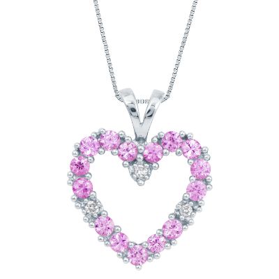 Heart-Shaped Pink Sapphire Pendant