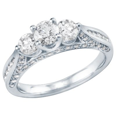 1 1/2ct TW Three-Diamond Anniversary Ring 