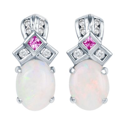 Oval Opal Earrings