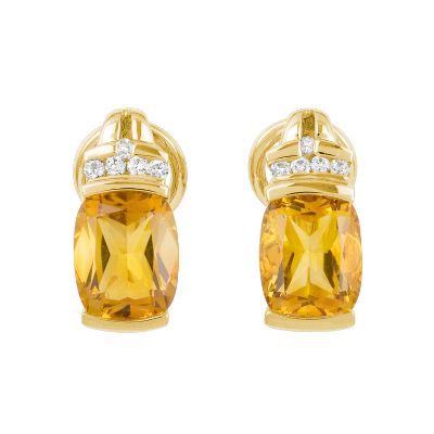 Cushion Cut Citrine Earrings