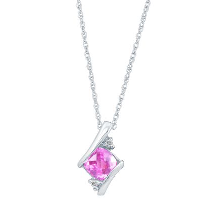 Lab-Created Pink Sapphire Pendant