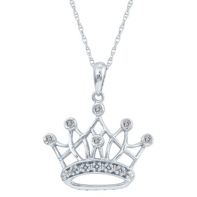 1/10ct TW Diamond Crown Pendant