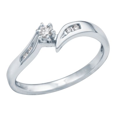 1/10ct TW Round Diamond Bypass Ring