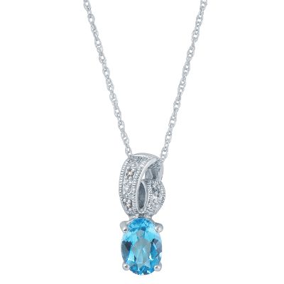 Oval Blue Topaz Pendant