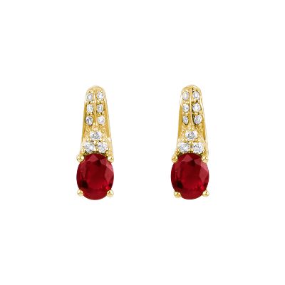Oval Ruby Earrings