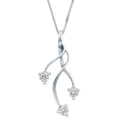 1/4ct TW Three-Diamond Pendant