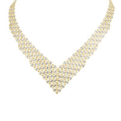 V-Shape Two-Tone Gold Necklace