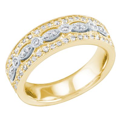 3/8ct TW Milgrain Round Diamond Ring
