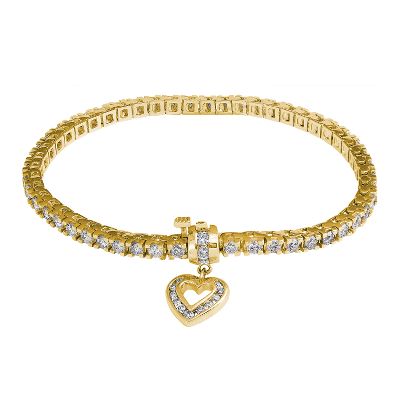 4ct TW Diamond Bracelet with Heart Charm