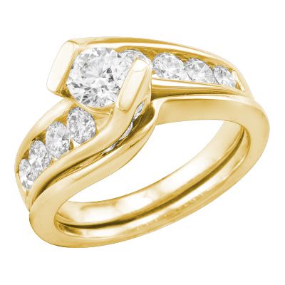 1 1/2ct TW Round Diamond Engagement Ring Set
