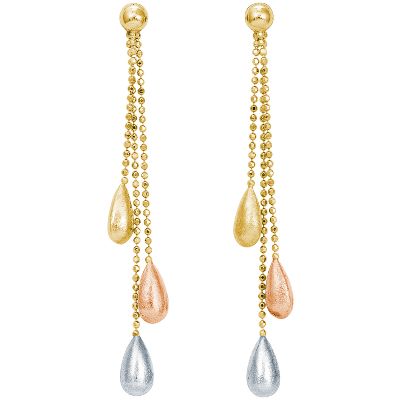 Teardrop Dangling Gold Earrings