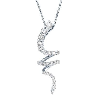 3/4ct TW Tornado Round Diamond Pendant