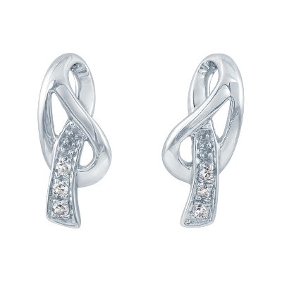 .02ct TW Knot-Shaped Diamond Earrings