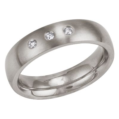 .08ct TW Men's Three-Diamond Ring