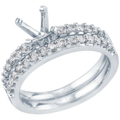 1/2ct TW Diamond Semi-Mount Engagement Ring Set
