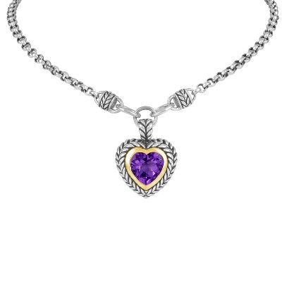 Heart-Shaped Amethyst Pendant