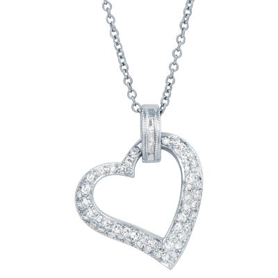 1/3ct TW Round Diamond Heart-Shaped Pendant