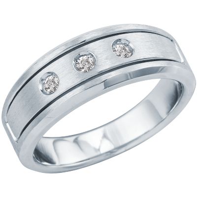 1/7ct TW Men's Three-Diamond Ring