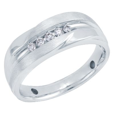 1/7ct TW Men's Five-Diamond Ring